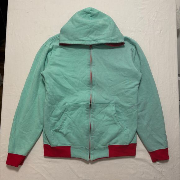 Phenomenon Reversible Double Faced Full Zip Hoodie Red Green Men's L - Picture 3 of 5